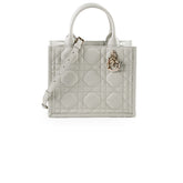 Christian Dior Small Leather Book Tote Grey